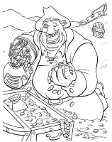 A coloring page of treasure planet